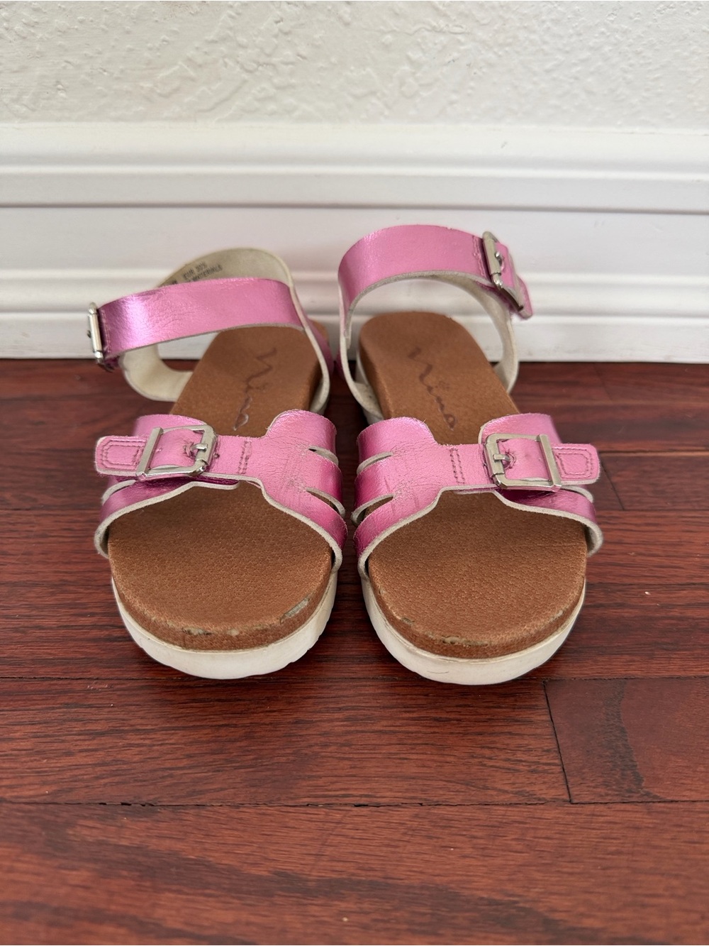 Nina Pink Metallic Buckle Sandals